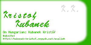kristof kubanek business card